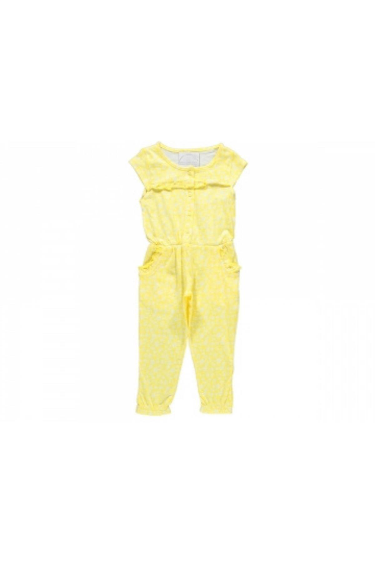 Kız Çocuk Desenli Tulum Sarı - 5 Yaş