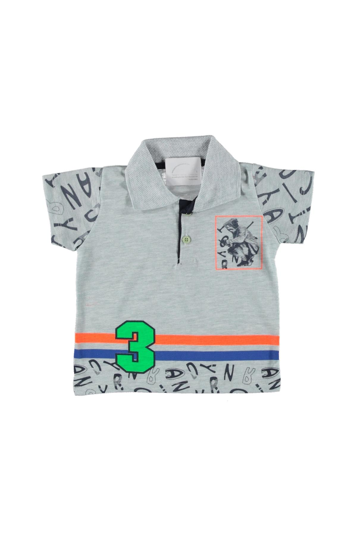 Pundikids Erkek Çocuk Baskılı T-shirt Açık Mavi - 2 - 3 Yaş