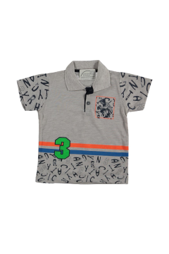 Pundikids Erkek Çocuk Baskılı T-shirt Gri - 2 - 3 Yaş