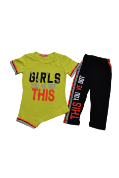 Kız Çocuk Taytlı 2l''li Takım Sarı - 7 Yaş