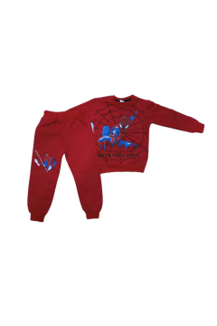 Pundikids Örümcek Adam Baskılı şardonlu 2'Li Takım Kırmızı - 6 Yaş