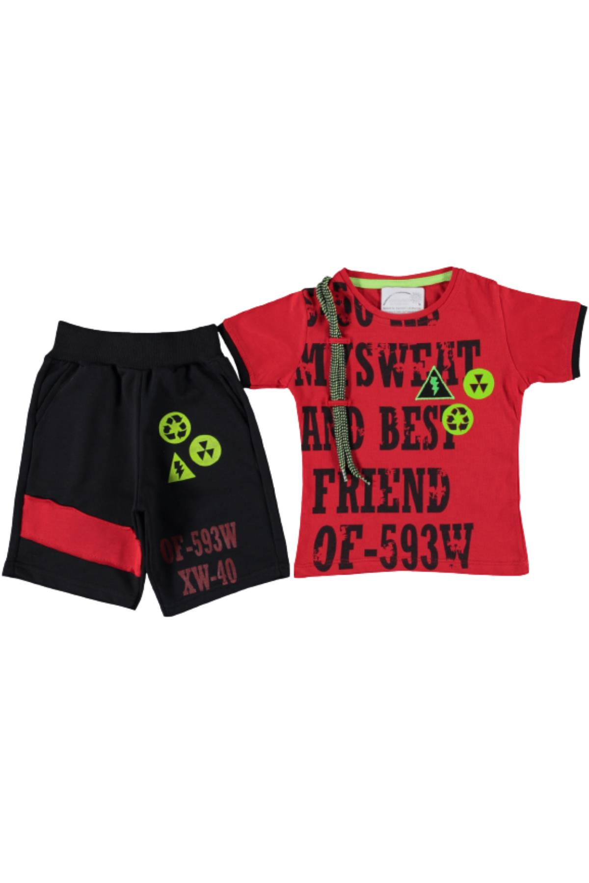 Pundikids Erkek Çocuk Kaprili Takım Kırmızı - 6 - 7 Yaş