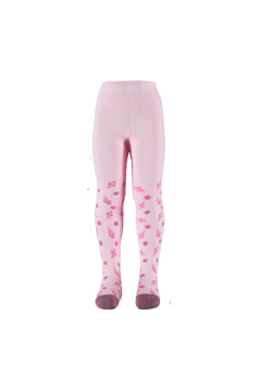 Pundikids Kız Desenli Çocuk Havlu Külotlu Çorap Pembe - 3 - 4 Yaş