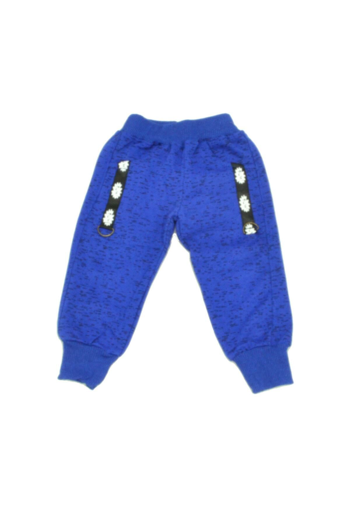 Erkek Çocuk Şeritli Aksesuarlı Eşofman Altı Mavi - 1 Yaş