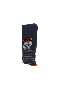 Pundikids Erkek Çocuk Havlu Külotlu Çorap Füme - 1 - 2 Yaş