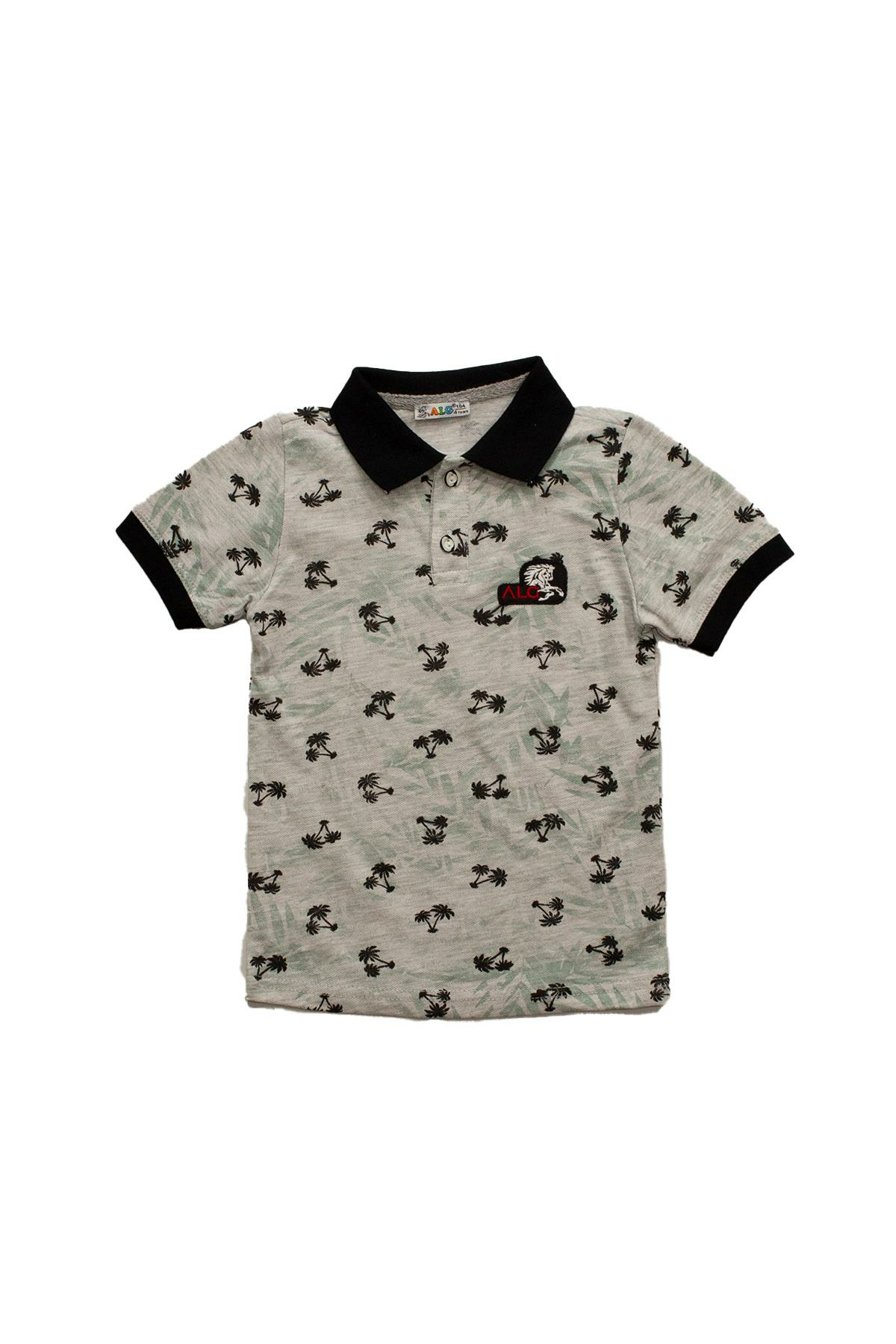 Erkek Çocuk Polo Yaka T-Shirt Gri - 3 - 4 Yaş