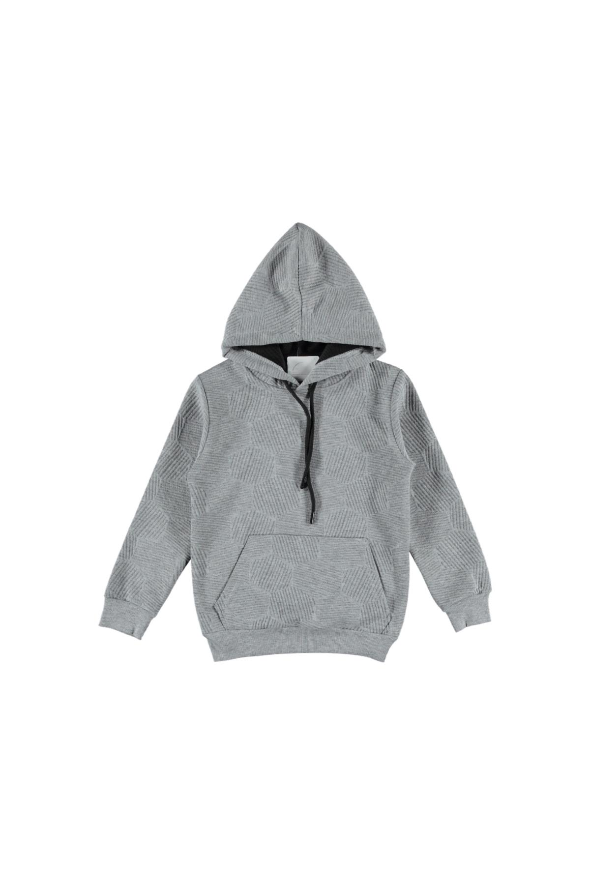 Pundikids Erkek Çocuk Kapitone Kapüşonlu Sweath Gri - 6 Yaş