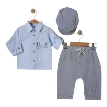 ŞAPKALI BASKILI GÖMLEKLİ TAKIM