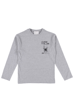 Pundikids Erkek Çocuk Change It Up Baskılı Sweatshirt Gri - 15 Yaş