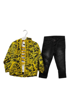 Pundikids Erkek Çocuk Yağmurluklu 3'lü Takım Sarı - 2 Yaş