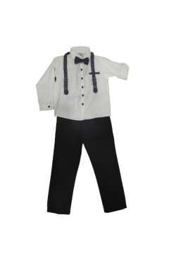 Pundikids Erkek Çocuk Askılı Papyonlu Takım Lacivert - 5 - 6 Yaş