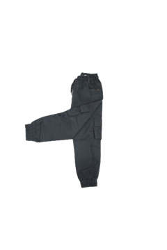 Pundikids Erkek Çocuk Keten Kargo Pantolon Koyu Gri - 8 Yaş