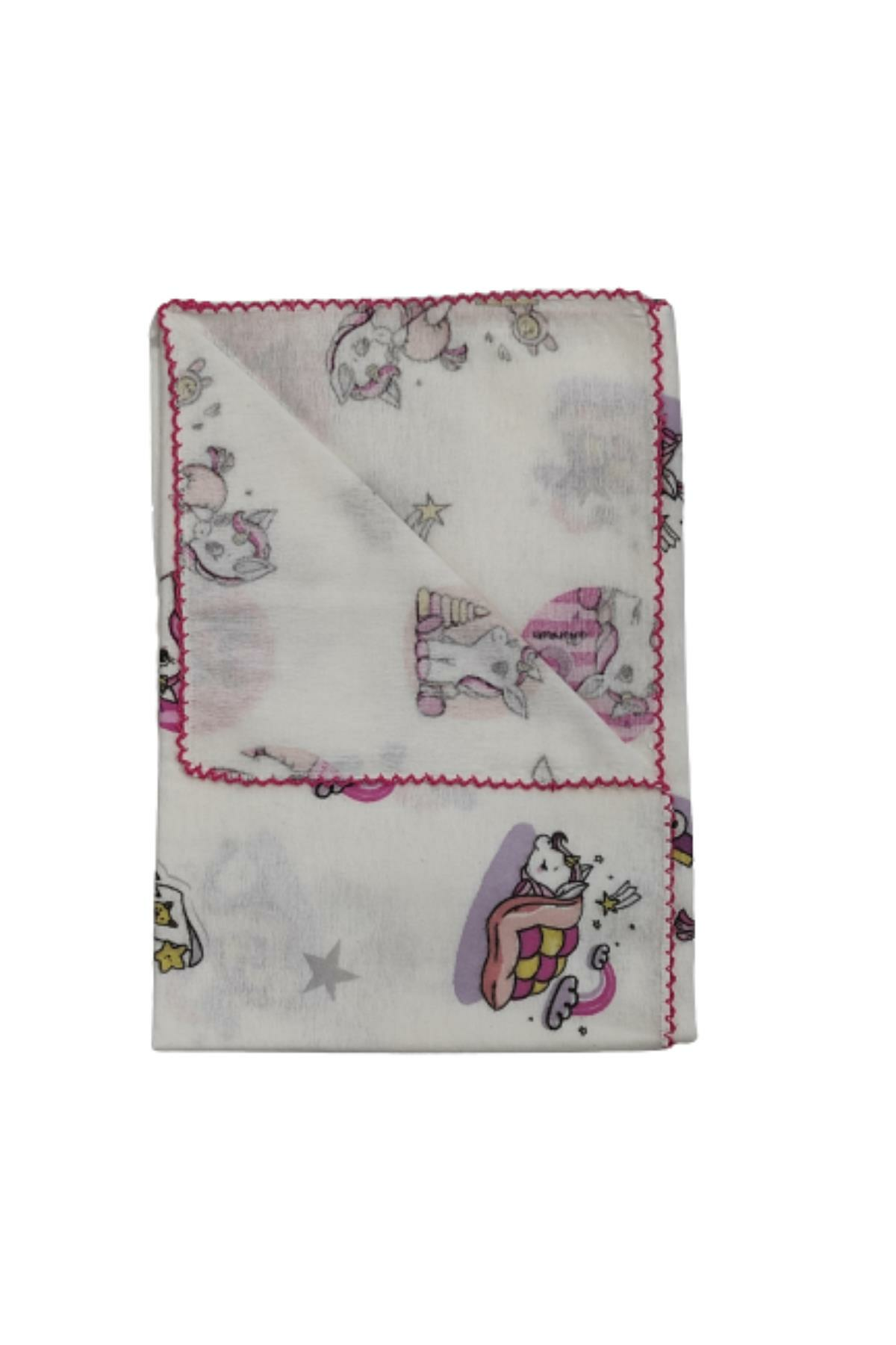 Pundikids  Baskılı Tek Katlı Pazen Battaniye 80*90 Pembe - YENİDOĞAN