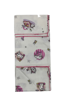 Pundikids  Baskılı Tek Katlı Pazen Battaniye 80*90 Pembe - YENİDOĞAN