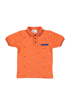 Pundikids Erkek Çocuk Baskılı Tişört Turuncu - 7 Yaş