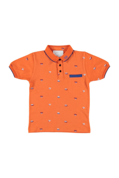 Pundikids Erkek Çocuk Baskılı Tişört Turuncu - 8 Yaş