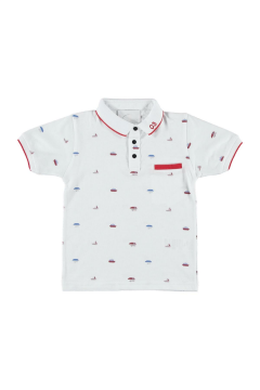 Pundikis Erkek Çocuk Denizci Temalı Tişört Beyaz - 6 Yaş