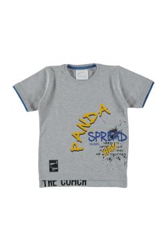 Pundikids Erkek Çocuk Baskılı Tişört Gri - 9 yaş