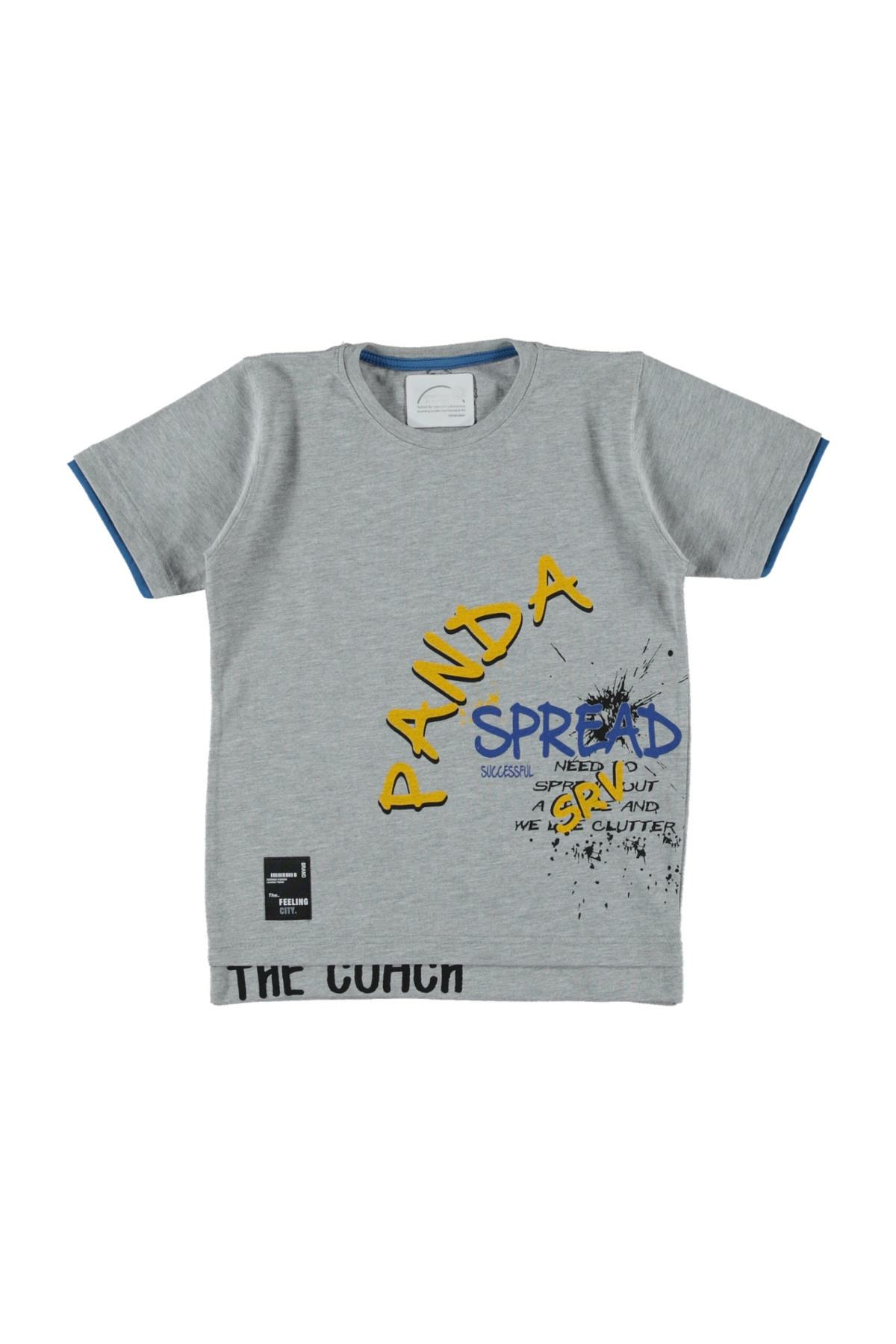 Pundikids Erkek Çocuk Baskılı Tişört Gri - 10 Yaş