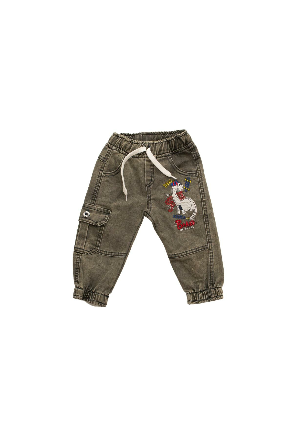 Erkebebek Jogger Kot Pantolon Gri - 9 - 12 AY