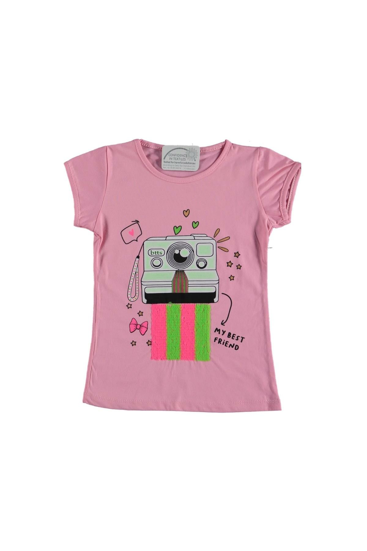 Kız Çocuk Camera Baskılı T-shirt Pembe - 2 Yaş