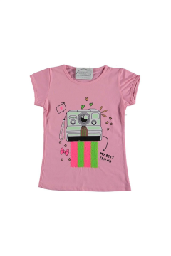 Kız Çocuk Camera Baskılı T-shirt Pembe - 2 Yaş