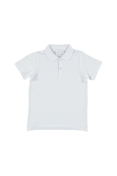 Erkek Çocuk Polo Yaka Düz Beyaz Tişört Beyaz - 5 - 6 Yaş