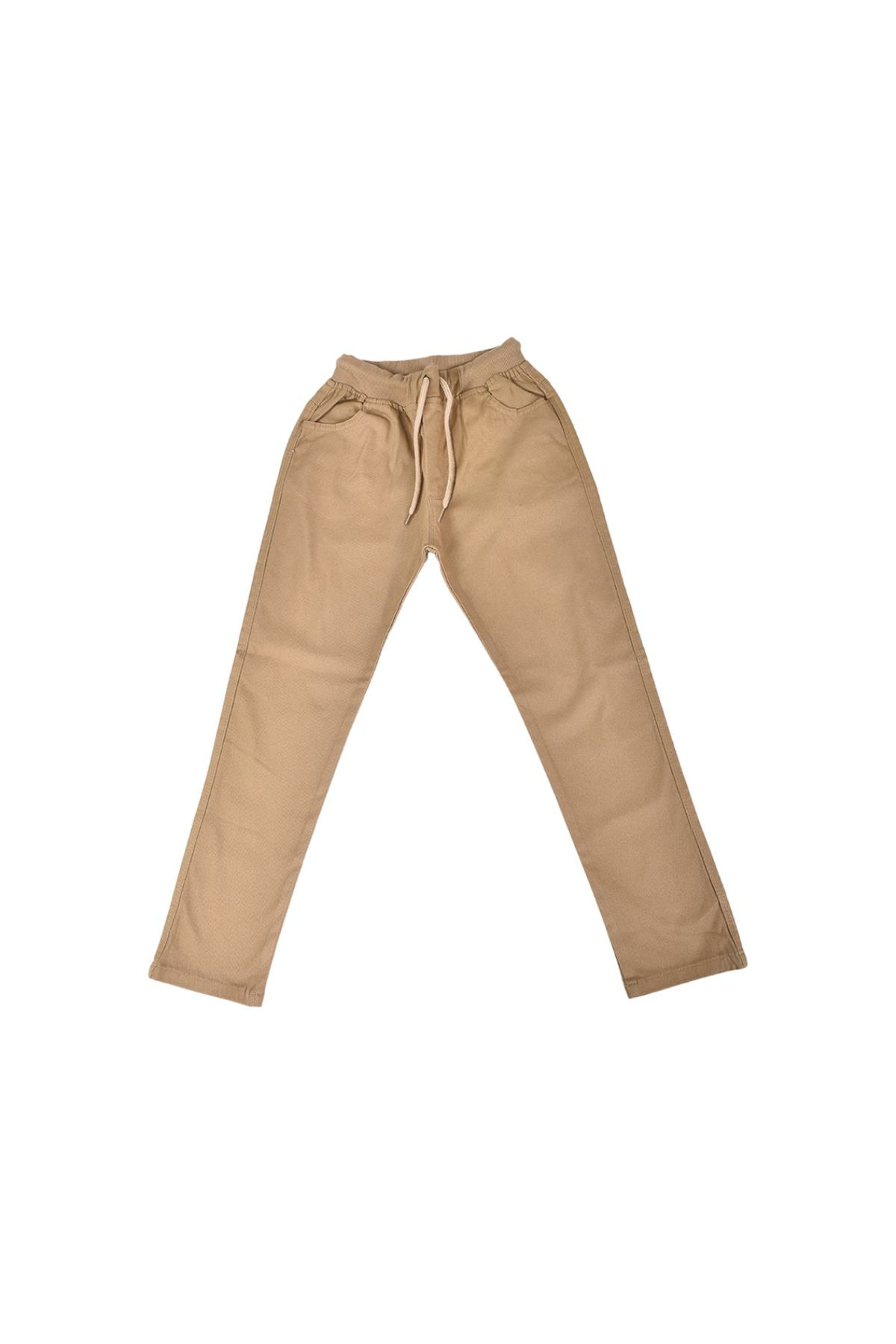 Çocuk Kaşkorseli Okul Pantolonu Camel - 10 - 11 Yaş