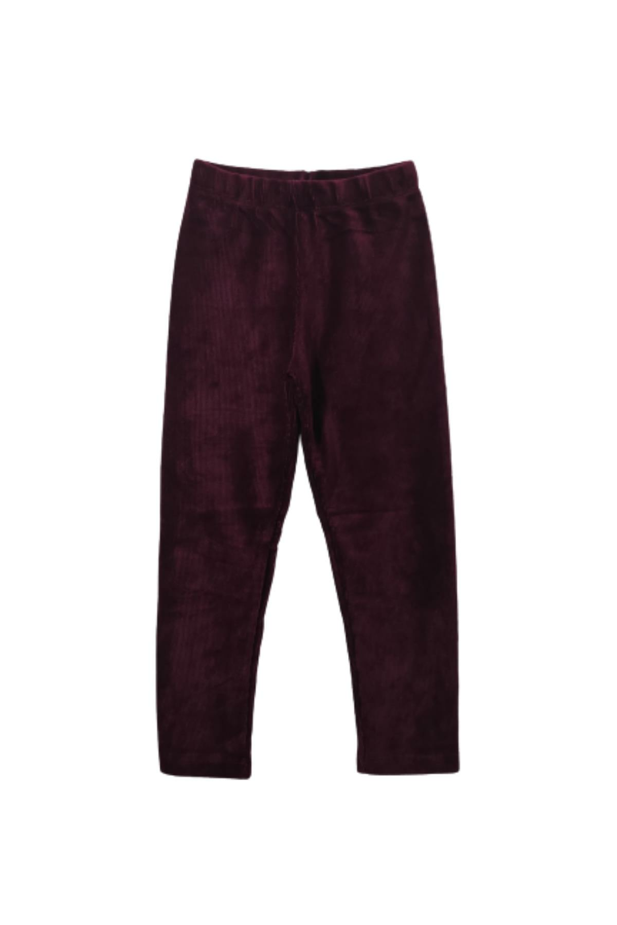 Pundikids Kız Çocuk Kadife Tayt Bordo - 3 Yaş