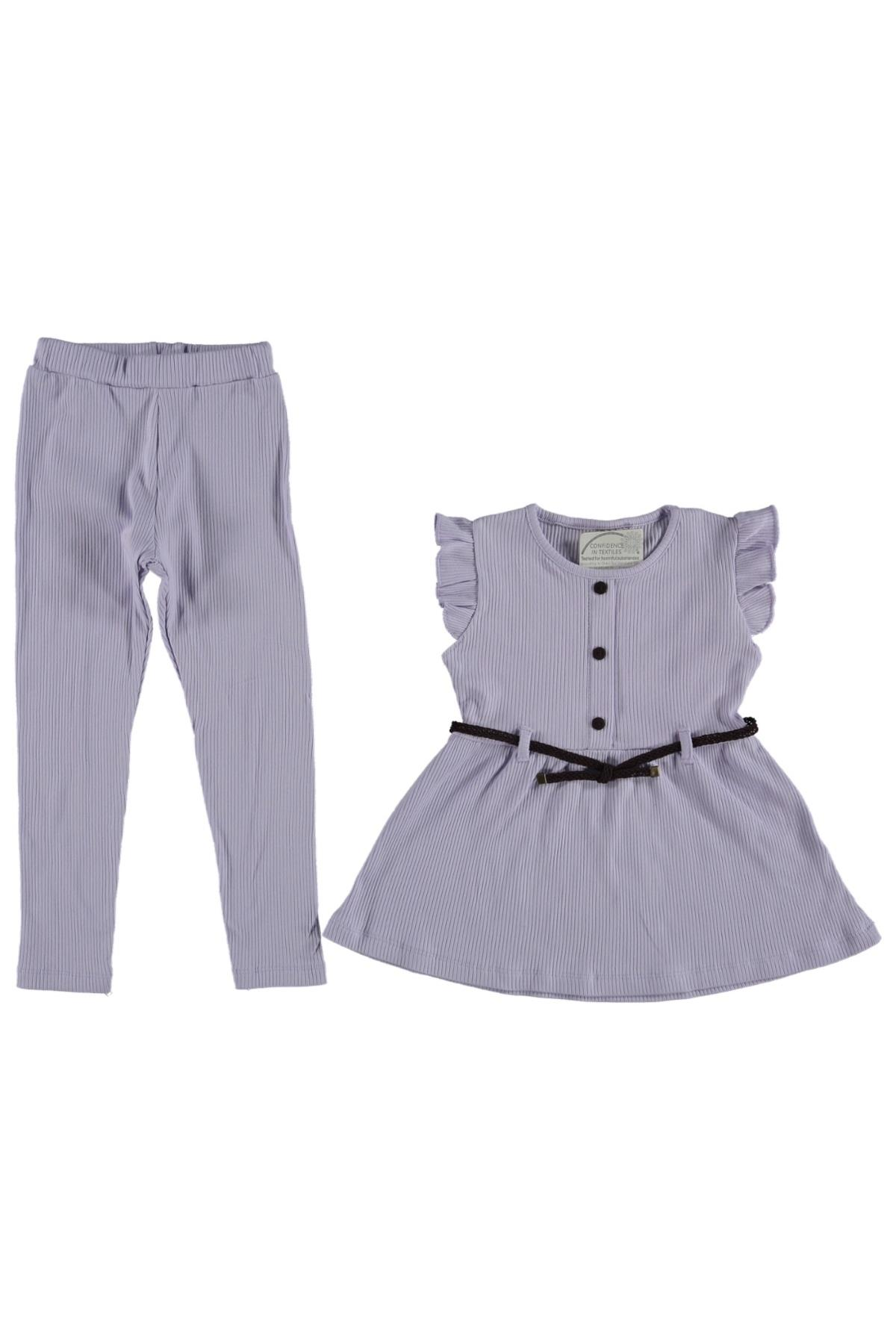 Pundikids Kız Çocuk Fitilli 2'li Takım Lila - 2 - 3 Yaş