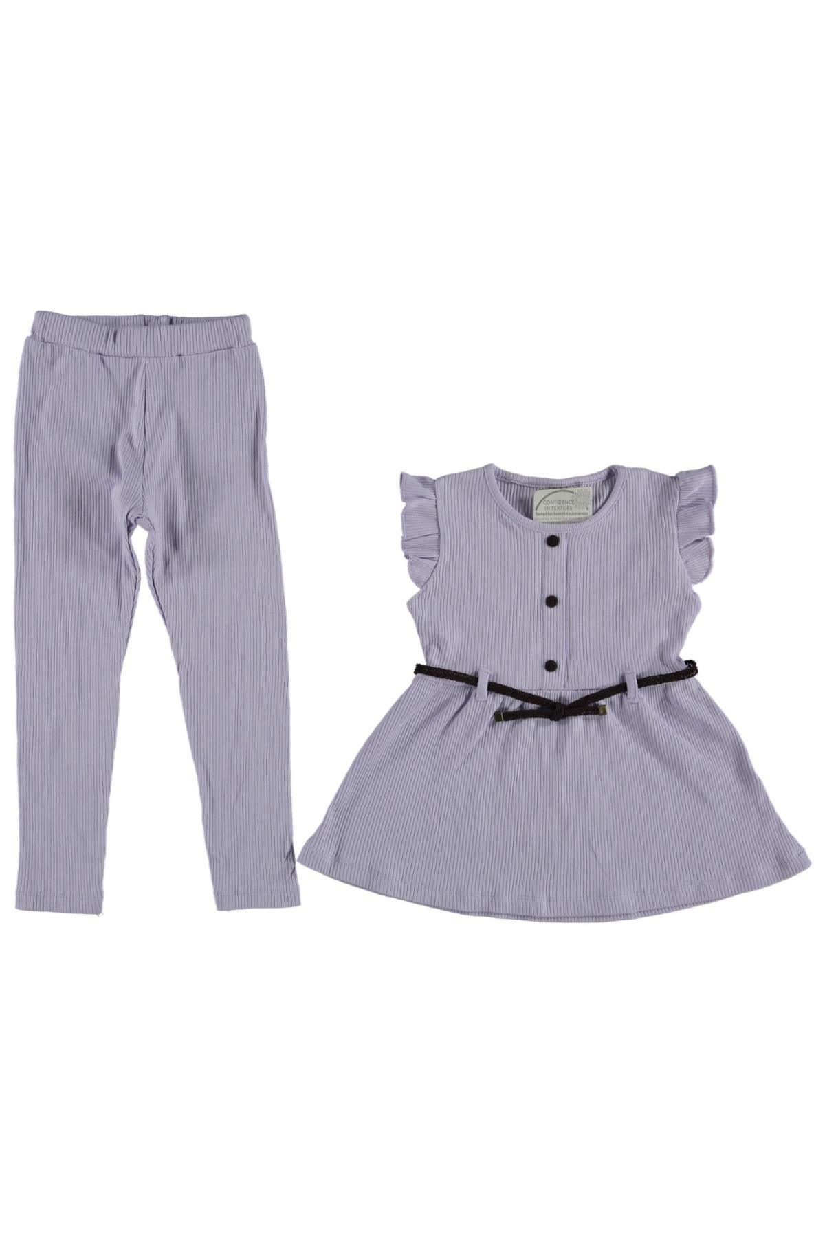 Pundikids Kız Çocuk Fitilli 2'li Takım Lila - 5 - 6 Yaş
