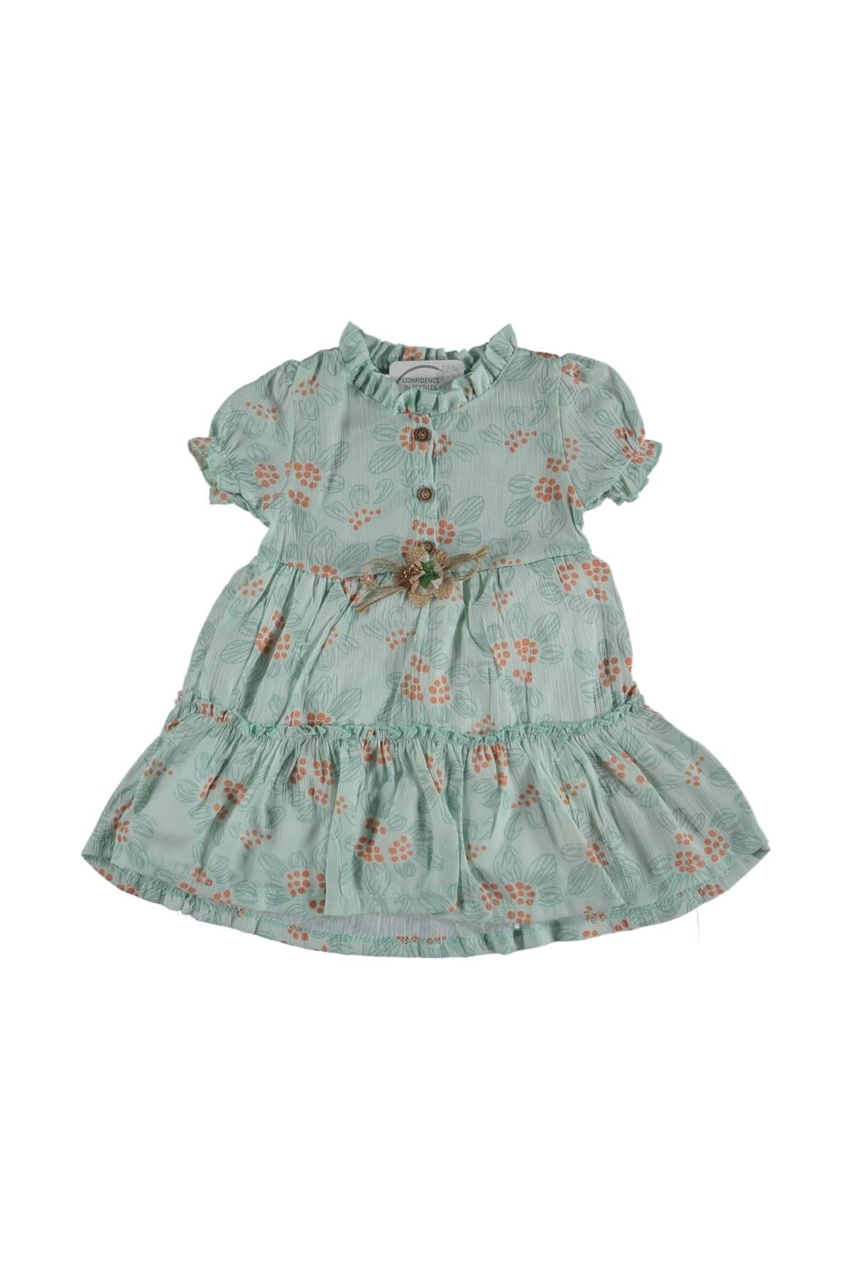 Pundikids Kız Çocuk Elbise Yeşil - 2 - 3 Yaş