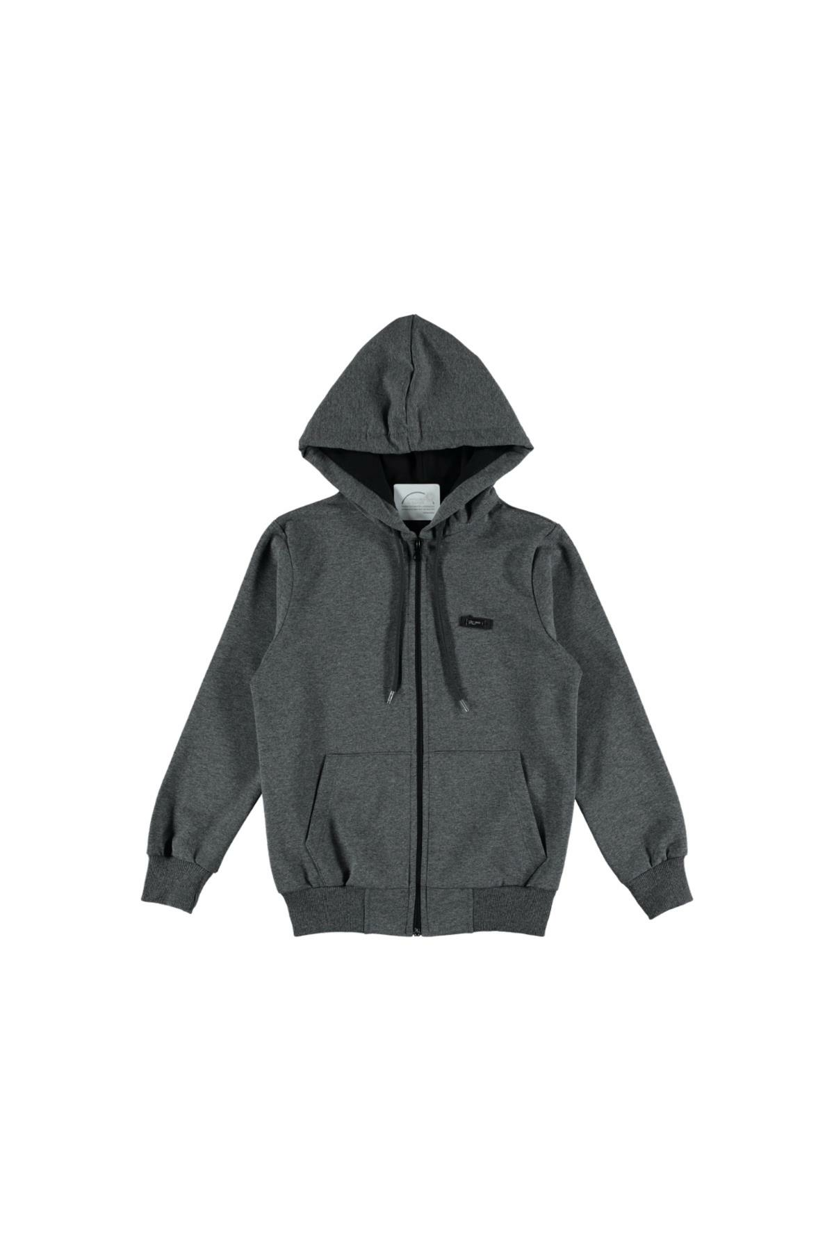 Pundikids Çocuk Fermuarlı Kapüşonlu İki İplik Mevsimlik Hırka