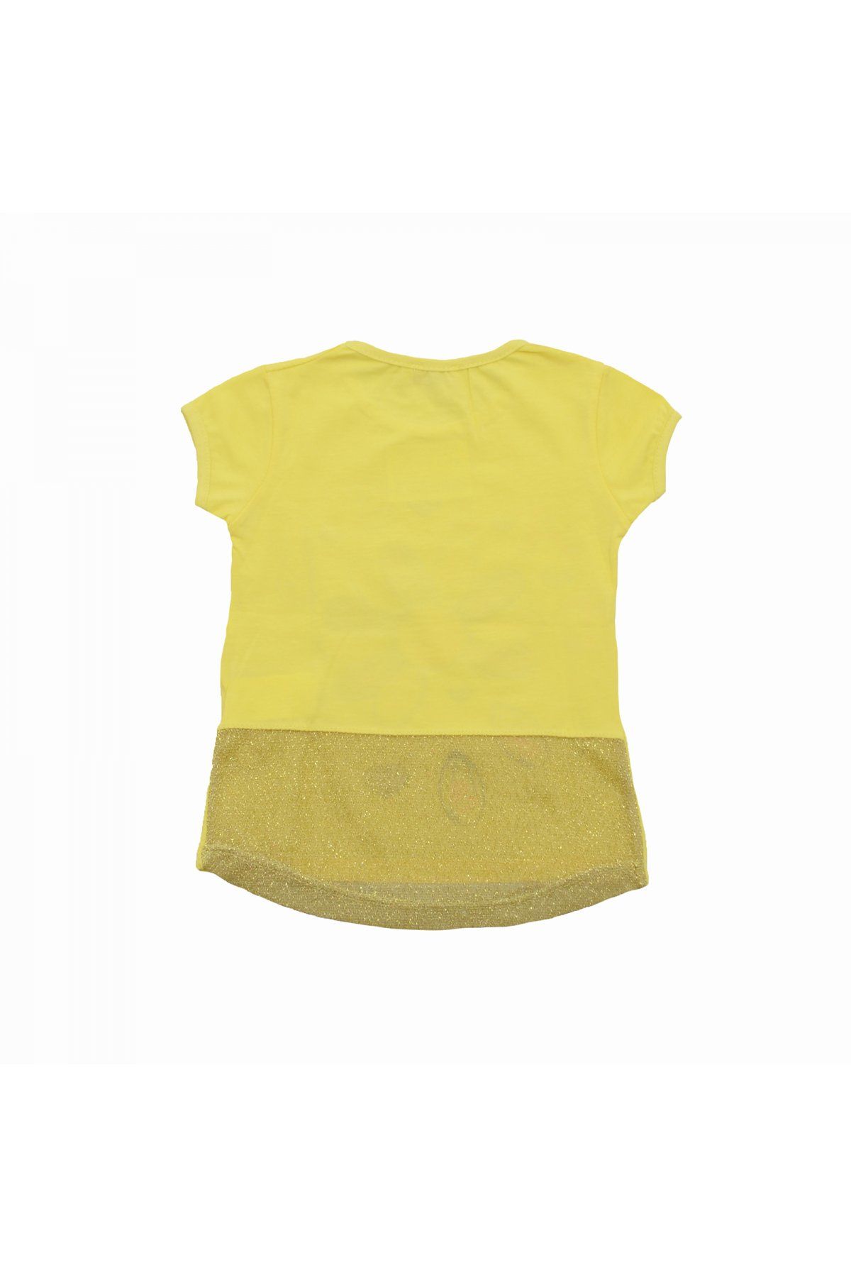 Whoops Papatya Baskılı Simli Kız Çocuk T-shirt Sarı - 4 Yaş