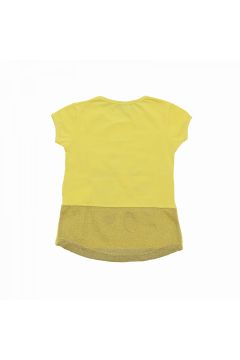Whoops Papatya Baskılı Simli Kız Çocuk T-shirt Sarı - 4 Yaş