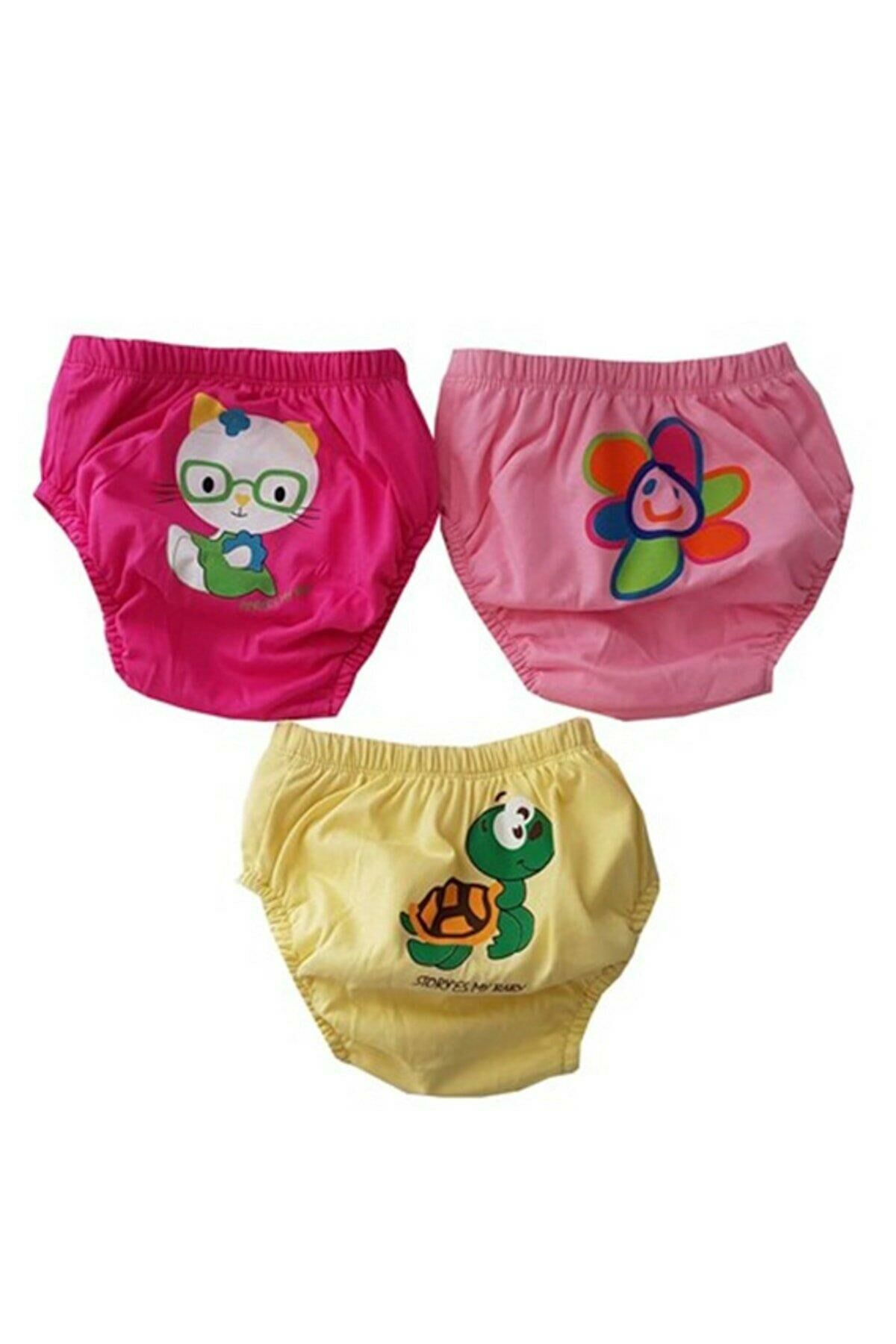 Pundikids Desenli 3'lü Alıştırma Külodu RENKLİ - 3 Yaş