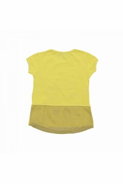 Whoops Papatya Baskılı Simli Kız Çocuk T-shirt Sarı - 3 Yaş