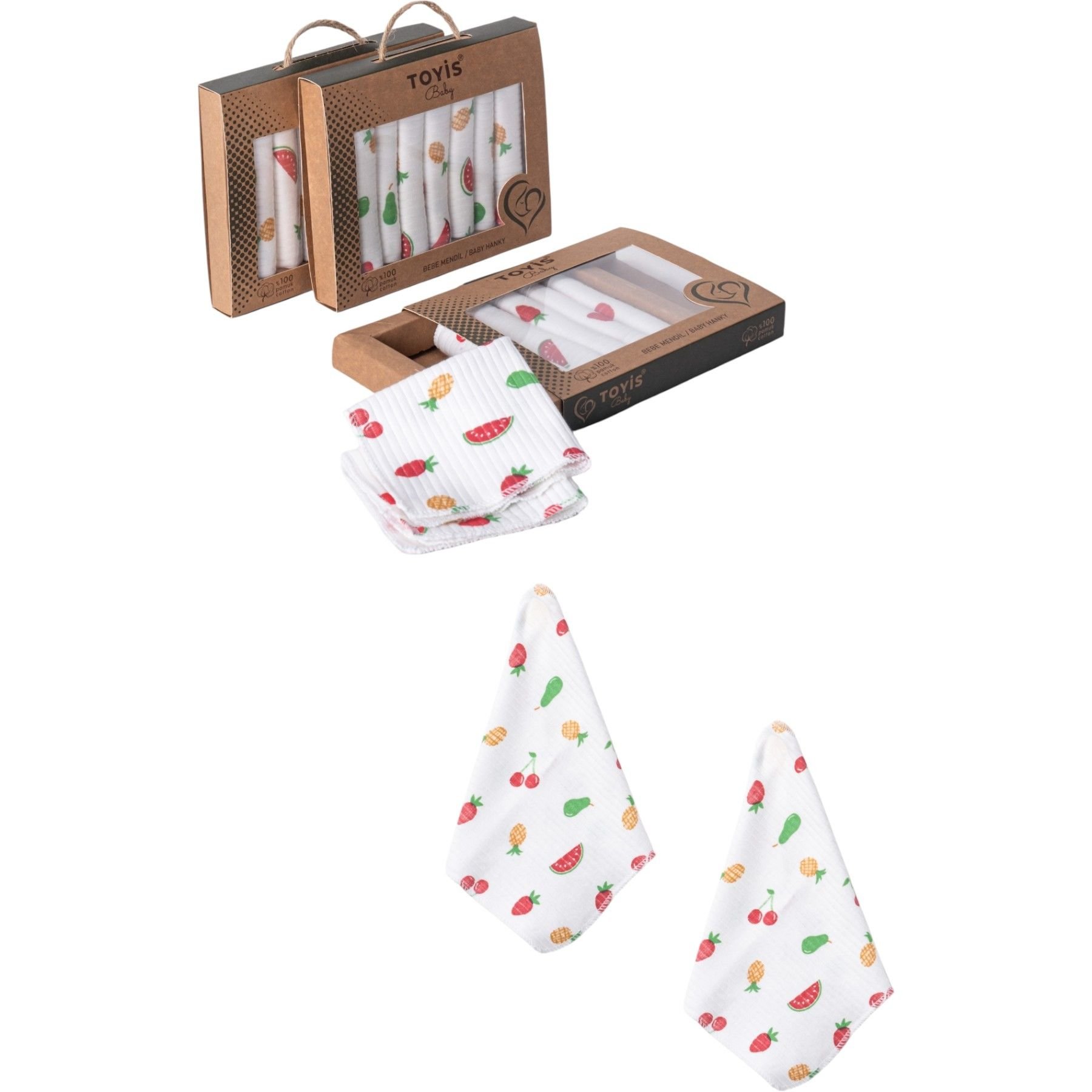 LÜX PENYE MENDİL MEYVE DESENLİ 7'Lİ SET