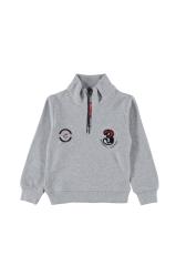 yakalı nakışlı erkek sweat