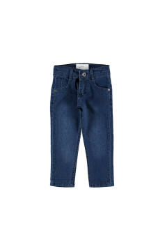 Erkek Çocuk Yıpratmalı Dar Paça Kot Pantolon Mavi - 3 - 4 Yaş