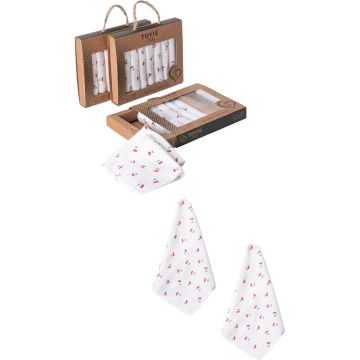 LÜX PENYE MENDİL KİRAZ DESENLİ 7'Lİ SET